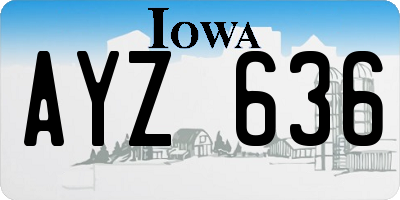 IA license plate AYZ636