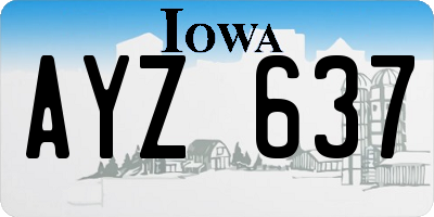 IA license plate AYZ637