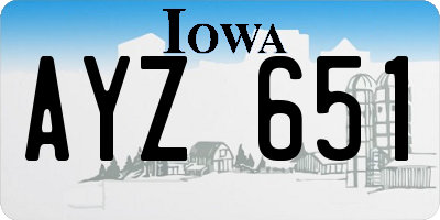 IA license plate AYZ651