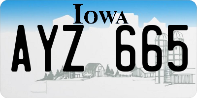 IA license plate AYZ665