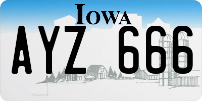 IA license plate AYZ666