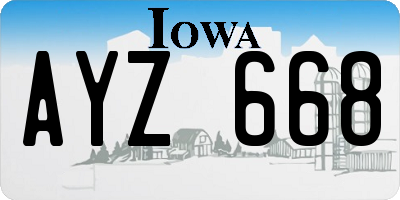 IA license plate AYZ668