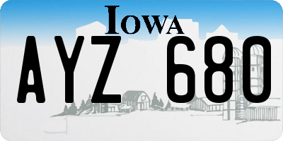 IA license plate AYZ680