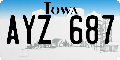 IA license plate AYZ687