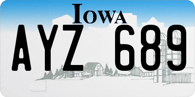 IA license plate AYZ689