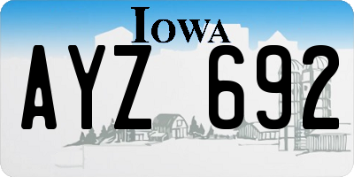 IA license plate AYZ692