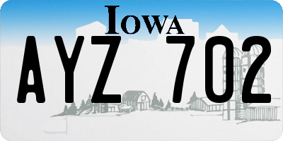 IA license plate AYZ702