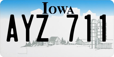IA license plate AYZ711