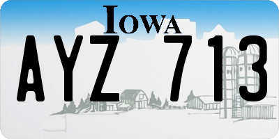 IA license plate AYZ713