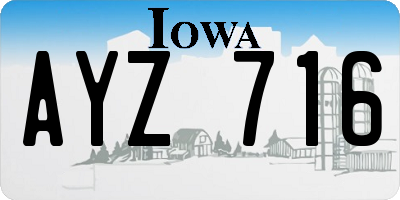 IA license plate AYZ716