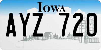 IA license plate AYZ720