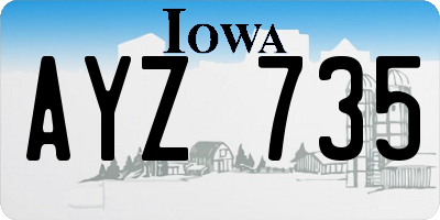 IA license plate AYZ735