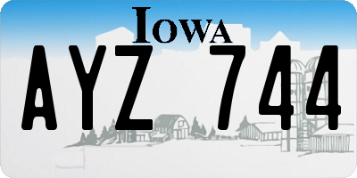 IA license plate AYZ744