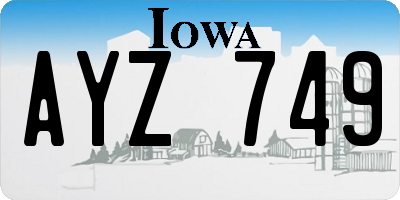 IA license plate AYZ749