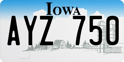 IA license plate AYZ750