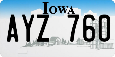 IA license plate AYZ760