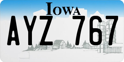 IA license plate AYZ767