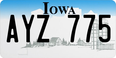 IA license plate AYZ775
