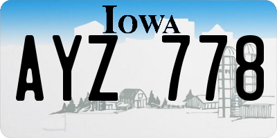 IA license plate AYZ778