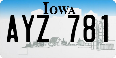 IA license plate AYZ781