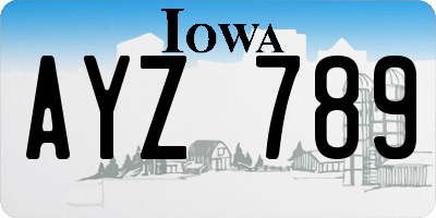 IA license plate AYZ789