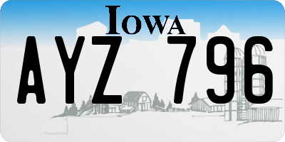 IA license plate AYZ796