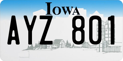 IA license plate AYZ801