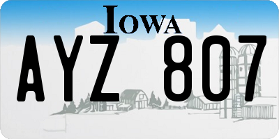 IA license plate AYZ807