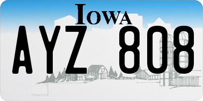 IA license plate AYZ808