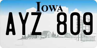 IA license plate AYZ809