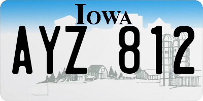 IA license plate AYZ812