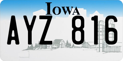 IA license plate AYZ816