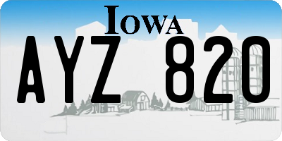 IA license plate AYZ820