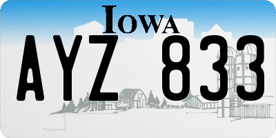 IA license plate AYZ833