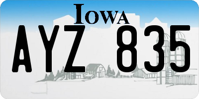 IA license plate AYZ835