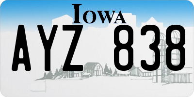 IA license plate AYZ838