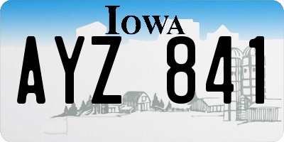IA license plate AYZ841