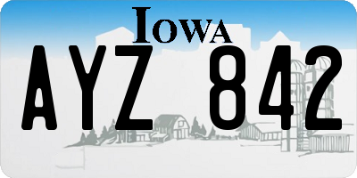 IA license plate AYZ842