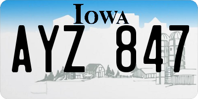 IA license plate AYZ847
