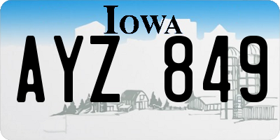 IA license plate AYZ849