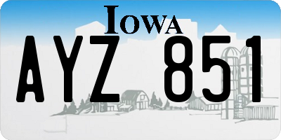 IA license plate AYZ851