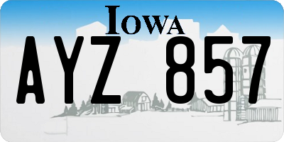IA license plate AYZ857