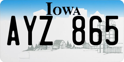 IA license plate AYZ865