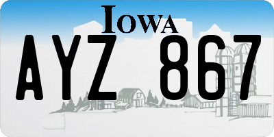 IA license plate AYZ867