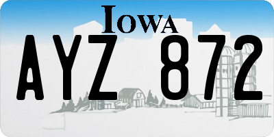 IA license plate AYZ872