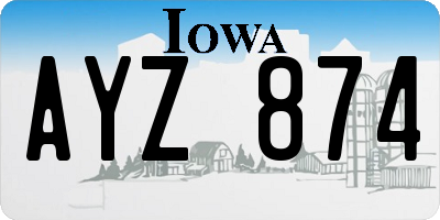 IA license plate AYZ874