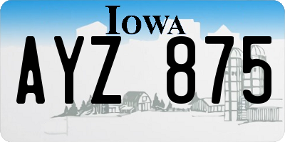 IA license plate AYZ875