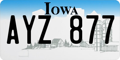 IA license plate AYZ877