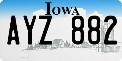 IA license plate AYZ882