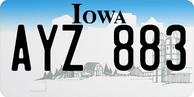 IA license plate AYZ883